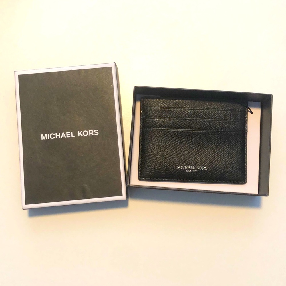 Michael kors wallet tall card case black